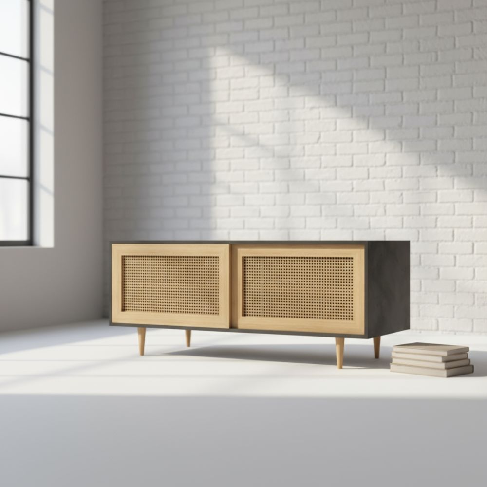 Rattan Compact Media Unit - Image 2