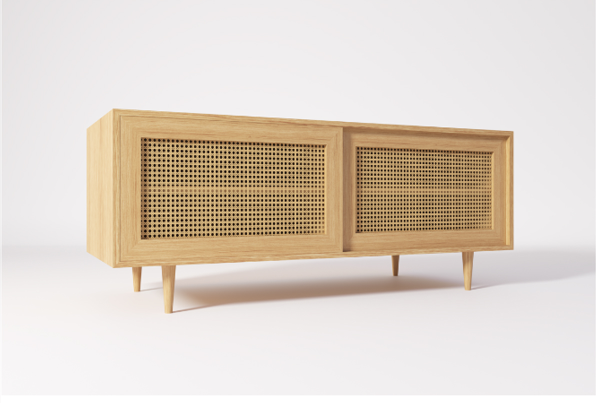 Rattan Compact Media Unit - Image 4