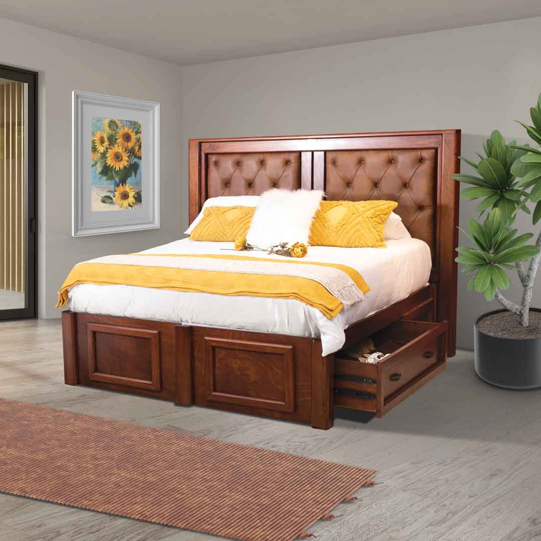 Shoe Drawer Bed with Buttoned Padding - Image 2