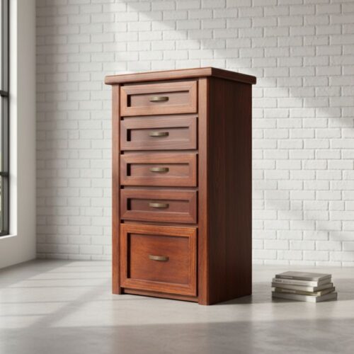 Five Drawer Wooden Tallboy