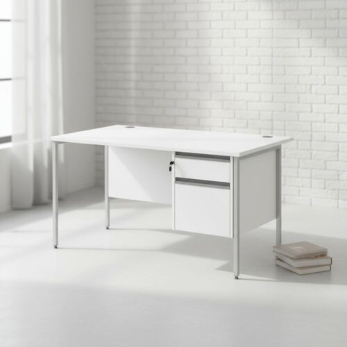 Urban Desk H-Frame 2 Drawer Fixed