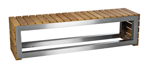 Large Bench with Wooden Slats