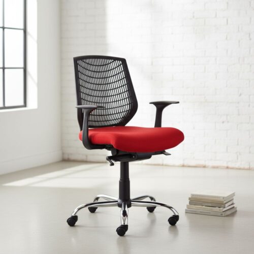Grid Black Medium-Back Chair